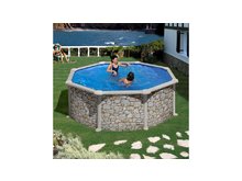 Сборный бассейн GRE Dream Pool PR358P с облицовкой под камень, размер 350 - 132 см
